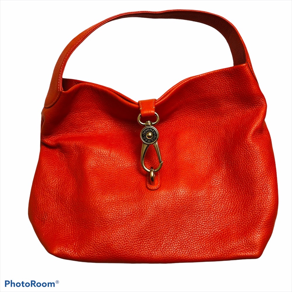 Dooney & Bourke Lg Logo Lock Pebbled Leather Bag